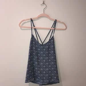 Blue printed tank top